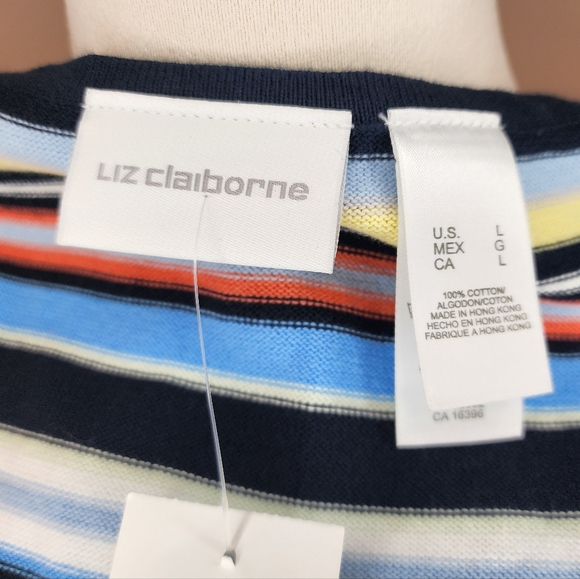 Liz Claiborne Colorful Striped Knit Tank Top NWT - Picture 8 of 8